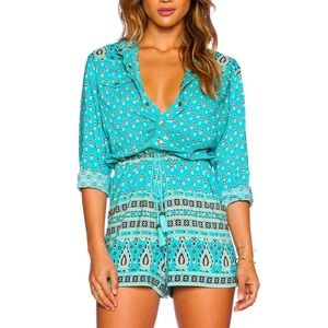 Spell & the Gypsy Collective Gypsiana romper in turquoise